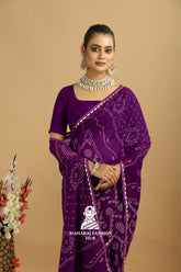 Maharaj Fashion Hub Trendy Georgette Saree with Ruffle Border β Insta-Ready Look